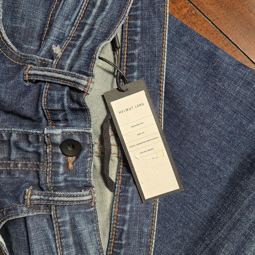 Helmut Lang Women's Denim Jeans Relaxed Tapered Cotton Indigo USA Made Size 27 - Picture 6 of 10